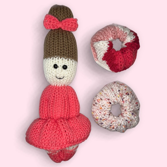 Hand Crafted Other - Handmade Knit Ballerina Doll with Interchangeable Tu Tu’s Handcrafted Plushie